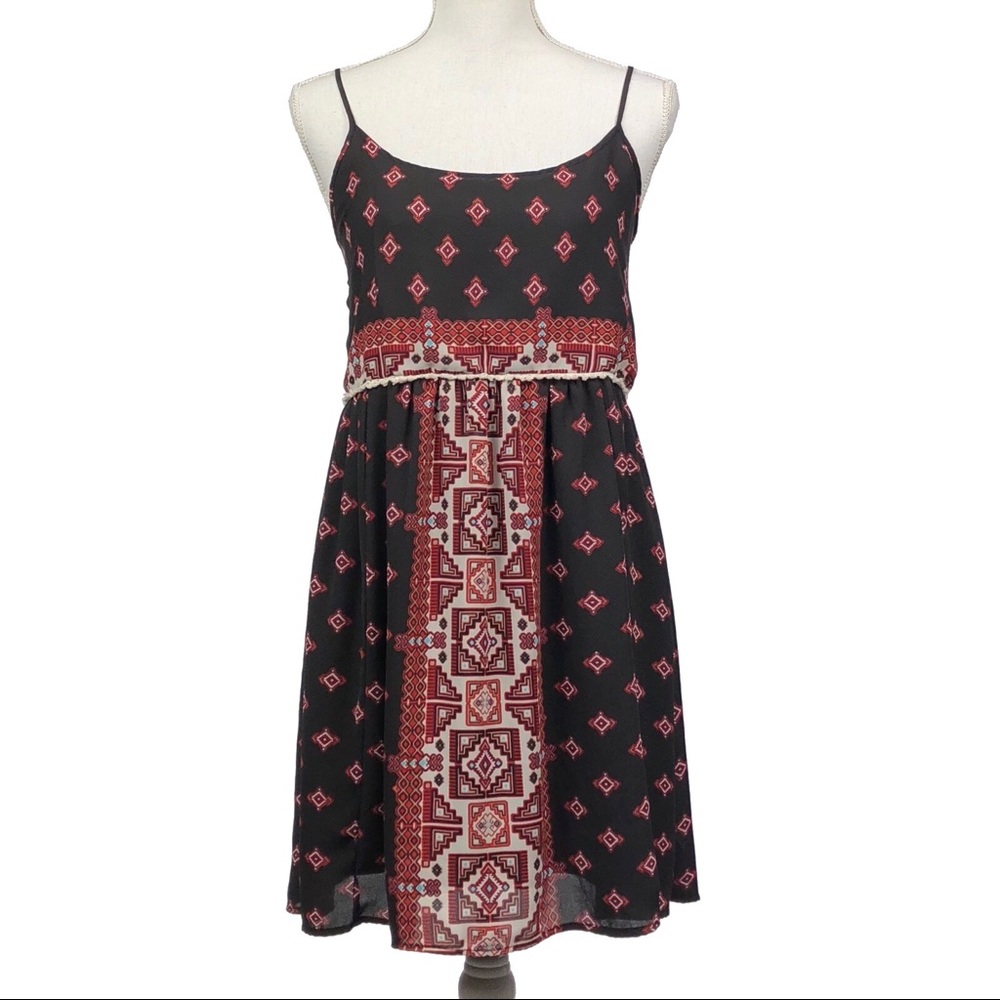 BUCKLE ALTAR'D STATE Black Sleeveless Boho Design Dress